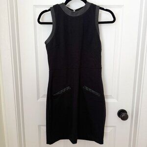 Women Express Little Black Dress Faux Leather Details in Black Size Small